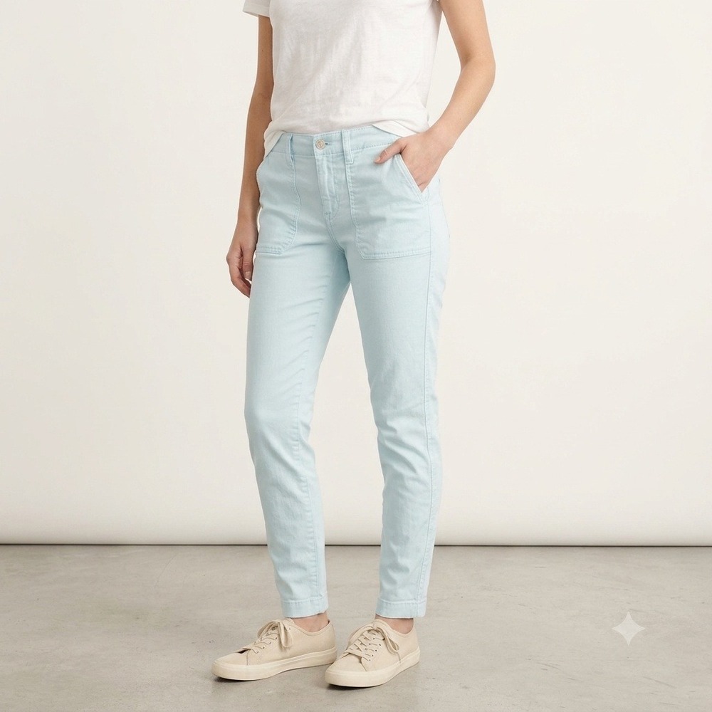 J.Crew Utility Pants Women 29 Light Blue Stretch Slim Patch Pocket E7630